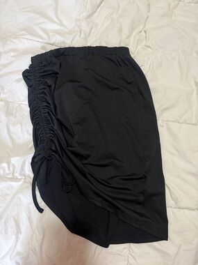 SHEIN Black Stretch Skirt with Side Drawstring